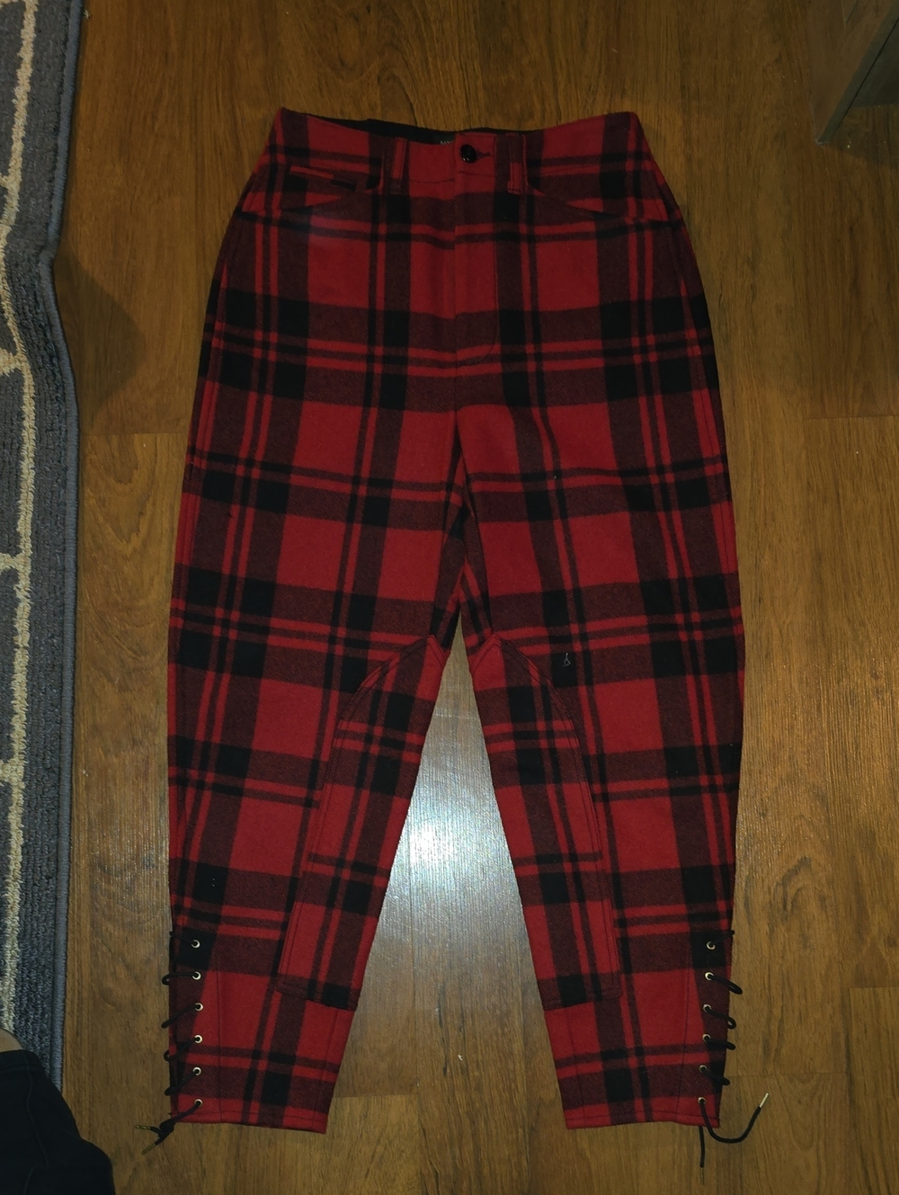 Banana Republic Red and Black Plaid Corduroy Men’s Pants